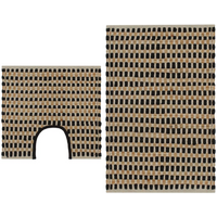 vidaXL Hand-Woven Jute Bathroom Mat Set Fabric Natural and Black