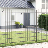 vidaXL Garden Fence 7 pcs Grey 170 x 225 cm Powder-Coated Steel