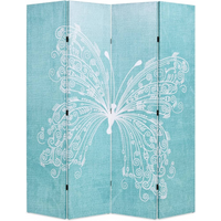 vidaXL Folding Room Divider 160x170 cm Butterfly Blue