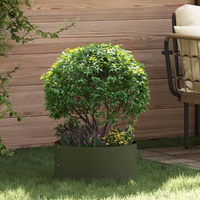 vidaXL Planter Ring Olive Green 40 x 40 x 20 cm Cold-rolled Steel
