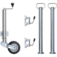vidaXL Trailer Jack Wheel 60 mm with 2 Support Tubes and 2 Split Clamps