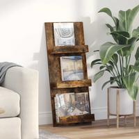 vidaXL Magazine Rack Smoked Oak 43 x 11 x 102 cm Engineered Wood