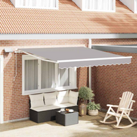 vidaXL Retractable Awning Light Grey 350 x 250 cm Fabric and Steel