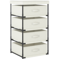 vidaXL Storage Rack with 4 Fabric Baskets Steel Cream