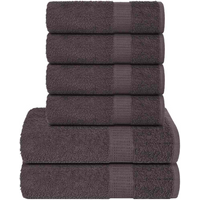 vidaXL 6 Piece Towel Set "FROGN" Anthracite 360 gsm