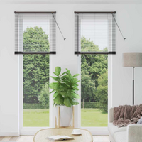 vidaXL Venetian Blinds Height Adjustable Black 220 x 80 cm Aluminium