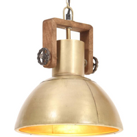vidaXL Industrial Hanging Lamp 25 W Brass Round 30 cm E27