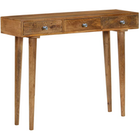 vidaXL Console Table Solid Mango Wood 102x30x79 cm