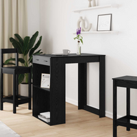 vidaXL Bar Table Black Oak 102 x 70 x 103.5 cm Engineered Wood