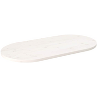 vidaXL Table Top White 110x55x2.5 cm Solid Wood Pine Oval