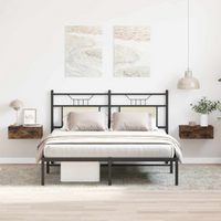 vidaXL Floating Nightstands 2 pcs Smoked Oak 40x30x15cm Engineered Wood