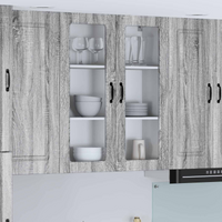 vidaXL Kitchen Wall Cabinet Wall-mounted Grey Sonoma 80 x 31 x 100 cm