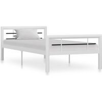vidaXL Bed Frame without Mattress White and Black Metal 100x200 cm