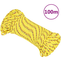 vidaXL Boat Rope Yellow 5 mm 100 m Polypropylene
