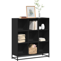vidaXL Bookcase Black 97.5x33x107.5 cm Engineered Wood and Metal