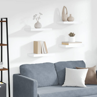 vidaXL Floating Wall Shelves 4 pcs White 40x23x3.8 cm MDF