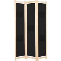 vidaXL 3-Panel Room Divider Black 120x170x4 cm Fabric