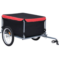 vidaXL Bike Trailer Black and Red 65 kg