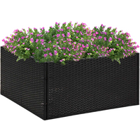 vidaXL Garden Planter Black 80x80x40 cm Poly Rattan