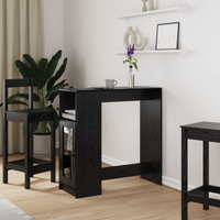 vidaXL Bar Table Black Oak 101 x 40 x 103.5 cm Engineered Wood
