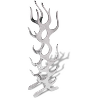 vidaXL Wine Rack Flame Shape Aluminium Silver 9 Bottles