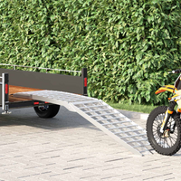 vidaXL Motorcycle Ramp 680 kg Folding Silver 230 x 44 x 5 cm Aluminium