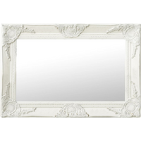 vidaXL Wall Mirror Baroque Style 60x40 cm White