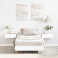 vidaXL Bed Frame No Mattress White 90x200 cm Engineered Wood