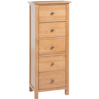 vidaXL Tall Chest of Drawers 45x32x110 cm Solid Oak Wood