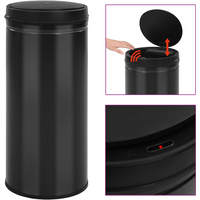 vidaXL Automatic Sensor Dustbin 80 L Carbon Steel Black