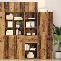 vidaXL Highboard Old Wood 50 x 42.5 x 185 cm Engineered Wood