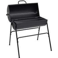 vidaXL Barrel Grill with 2 Cooking Grids Black 80x95x90 cm Steel