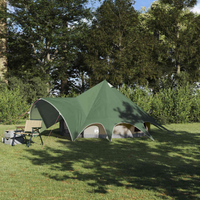 vidaXL Teepee Tent 3-Person Green and Grey 312 x 312 x 197 cm