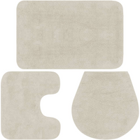 vidaXL Bathroom Mat Set 3 Pieces Fabric White