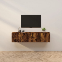 vidaXL Wall-mounted TV Cabinets 2 pcs Smoked Oak 80x34.5x40 cm