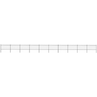 vidaXL Garden Fence with Hoop Top Steel 1781.5x100 cm Black