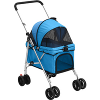 vidaXL Folding Dog Stroller Blue 76x50x100 cm Oxford Fabric