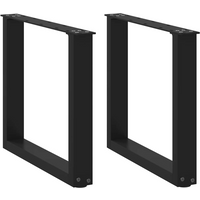 vidaXL Coffee Table Legs U-Shaped 2 pcs Black 50x(42-43) cm Steel