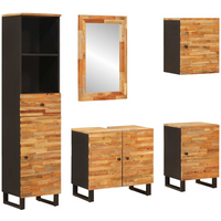 vidaXL Bathroom Sets with Drawer 5 pcs Natural Solid Mango Wood