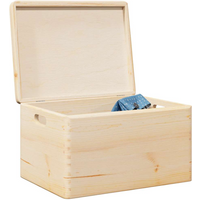 vidaXL Wooden Box with Lid and Handles 40x30x23 cm Solid Wood Pine