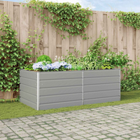 vidaXL Planter Light Grey 195 x 100 x 75 cm Galvanised Steel
