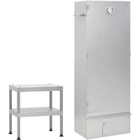 vidaXL BBQ Oven Smoker with Table Galvanised Steel