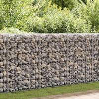 vidaXL Gabion Basket with Lids Galvanised Wire 100 x 80 x 30 cm