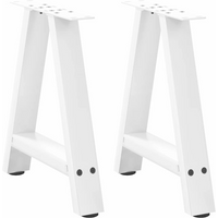 vidaXL Coffee Table Legs A-Shaped 2 pcs White 50x(42-43) cm Steel