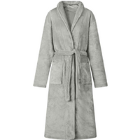 vidaXL Bathrobe without Hood Grey S Flannel