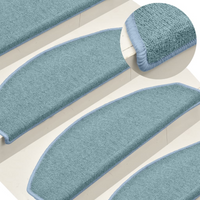 vidaXL Stair Mats 15 pcs 65x24x4 cm Sea Blue Half Round Large
