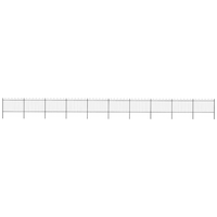 vidaXL Garden Fence with Hoop Top Steel 1781.5x120 cm Black