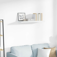 vidaXL Floating Wall Shelf High Gloss White 80x23.5x3.8 cm MDF