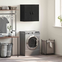 vidaXL Wall-Mounted Cabinet Black Oak 60 x 31 x 60 cm Engineered Wood