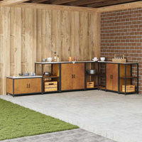 vidaXL Kitchen Storage with Shelf Rusty 90 x 50 x 53 cm Steel